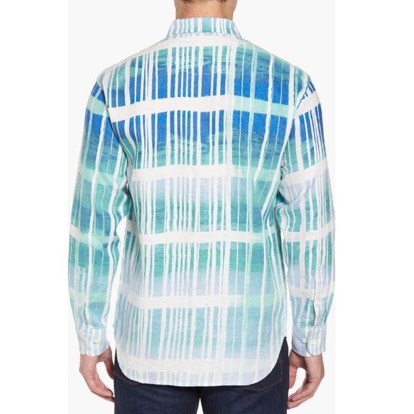 OVER 70% OFF❗️ Tommy Bahama Okeechobee Ombré Breezer Linen Button Down Large - Picture 2 of 10
